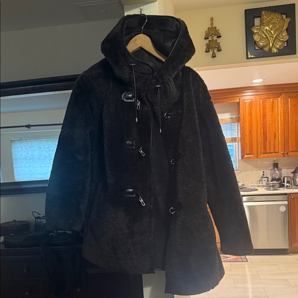 DKNY Women's Dark Brown Toggle Coat
